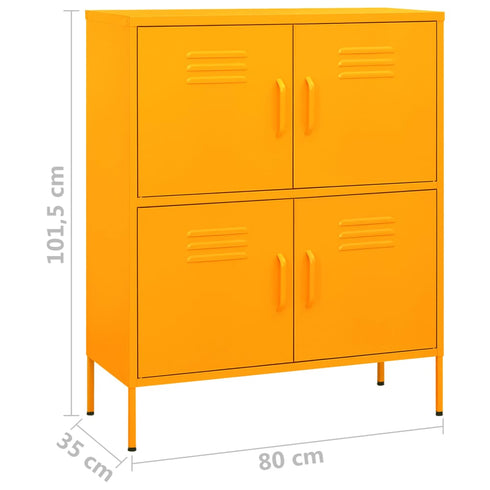 Lady Jillian -  Storage Cabinet Mustard Yellow 80x35x101,5 cm Steel - Model 1
